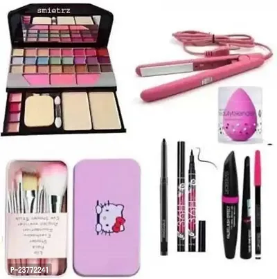 SmieTrz MAKEUP KIT WITH MINI HAIR STRAIGHTENER AND ALL TYPE FACE MAKEUP COMBO