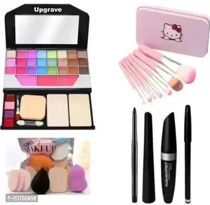 MY TYA Ultimate Fashion Eye Makeup Kit for Girls + Makeup Brushes + Kelli Makeup Sponges + EyeLiner  Kajal  Mascara  Eye Brow Pencil (4 in1)-thumb2