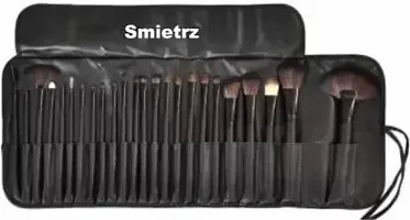 SmieTrz rofessional Wood Make Up Brushes Sets With Leather Storage Pouch (Pack of 24)-thumb1