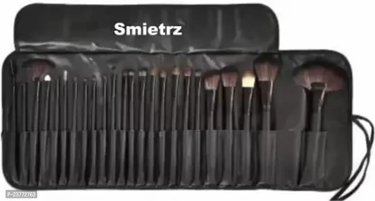 SmieTrz rofessional Wood Make Up Brushes Sets With Leather Storage Pouch (Pack of 24)-thumb2