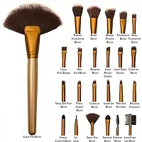 Smietrz Synthetic Bristle Makeup Brushes Sets With Pouch- Golden, Set 24 Pcs-thumb1