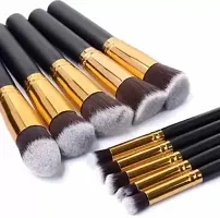 Premium Synthetic Makeup Brush Set (black)  (Pack of 10)-thumb1