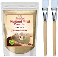 SMIETRZ Multani Mitti Face Pack for Hydrating  Glowing Oil Control - 200 gm With 2 Brush| Suits All Skin Types | Paraben-Free | No Silicones | No Sulphates-thumb1