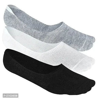 AV Brands No Show Socks for Men, Odour Free, Breathable Low Cut Socks (Black, White, Grey, 3)