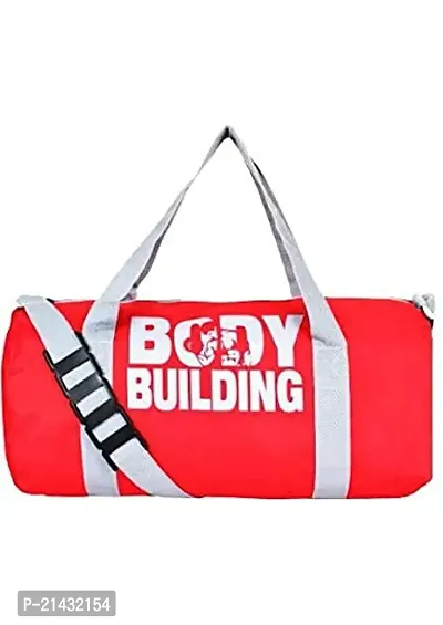 AV Brands Polyester Body Building Duffle Gym Bag for Men and Women for Fitness - Bag Size 49cm x 24cm x 24cm Multicolor (red)-thumb0