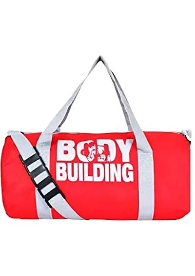 AV Brands Body Building Duffle Gym Bag for Men and Women for Fitness - Bag Size 49cm x 24cm x 24cm (red)