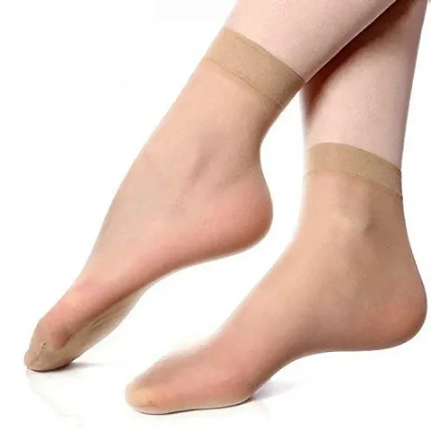 AV Brands Women's Nylon Ankle Length Skin Ultra-Thin Transparent Summer Socks (2)