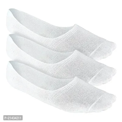 AV Brands No Show Socks for Men, Odour Free, Breathable Low Cut Socks (White, 3)-thumb0