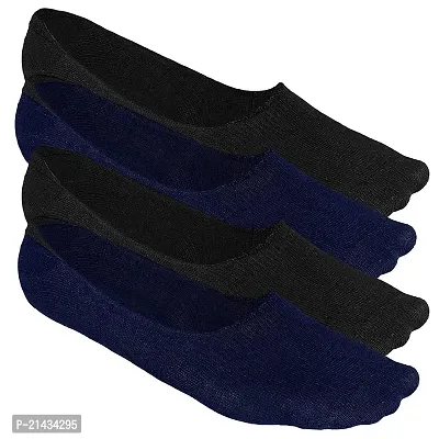 AV Brands No Show Socks for Men, Odour Free, Breathable Low Cut Socks (Black, Blue, 4)