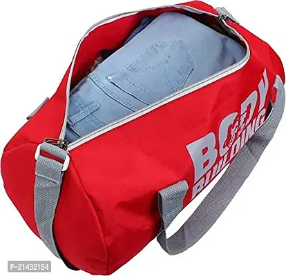 AV Brands Polyester Body Building Duffle Gym Bag for Men and Women for Fitness - Bag Size 49cm x 24cm x 24cm Multicolor (red)-thumb5