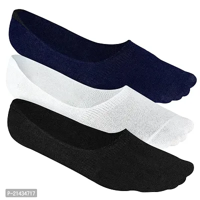 AV Brands No Show Socks for Men, Odour Free, Breathable Low Cut Socks (Blue,White,Black, 3)