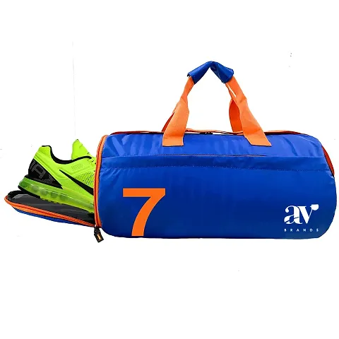 20 L ll Gym Bag with Shoe Compartment ll Sports Gym Bag ll Gym Bag for Man and Woman ll Blue l Orange