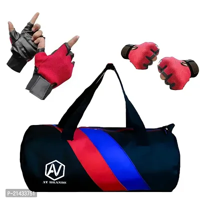 AV Brands Sport Bag for Gym and Gloves for Men Combo Gym  Fitness Kit-thumb0