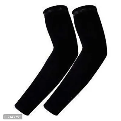 AV Brands men and Women Cotton hi cool uv-Protection arm Sleeves Hand socks unisex driving hiking sports biking cycling sunburn dust pollution protection uv mud black free size (black)