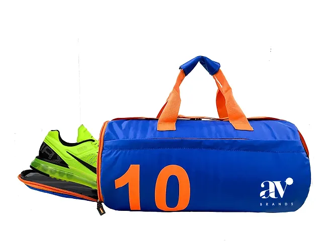 20 L ll Gym Bag with Shoe Compartment ll Sports Gym Bag ll Gym Bag for Man and Woman ll Blue l Orange