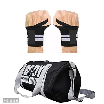 Av Brands Sports Combo of Gym Bag,Gym Wrisyt Band Gym  Fitness Kit-thumb0