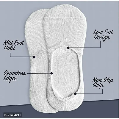 AV Brands No Show Socks for Men, Odour Free, Breathable Low Cut Socks (White, 3)-thumb5