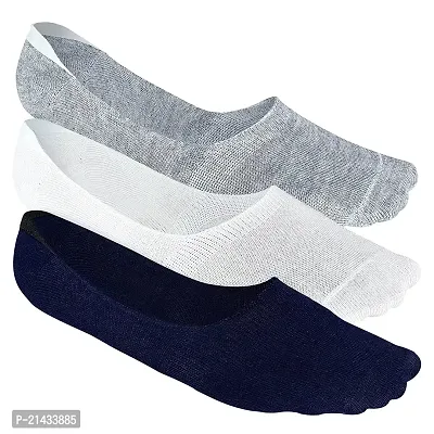 AV Brands No Show Socks for Men, Odour Free, Breathable Low Cut Socks (Blue, White, Grey, 3)-thumb0
