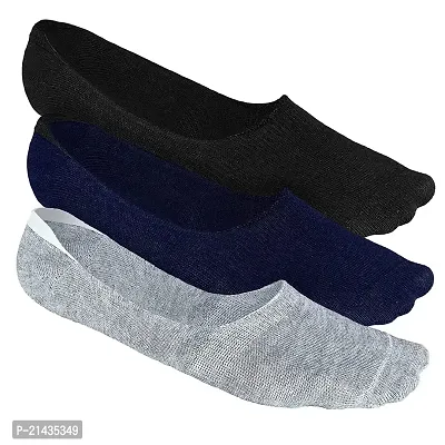 AV Brands No Show Socks for Men, Odour Free, Breathable Low Cut Socks (Black, Blue, Grey, 3)-thumb0