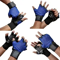 No Pain No Gain Black Leather Gym Bag Gym Gloves Blue-thumb4