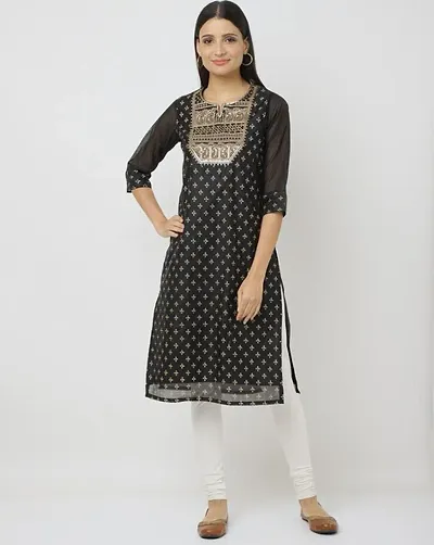 Stylish Printed Cotton Straight Kurtis