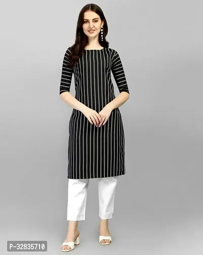 Stylish Black Cotton Kurta For Women-thumb0