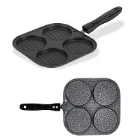 WHEEL CREW Classic Grill Mini UTTAPAM TAWA/Multi Snack Maker 4 in 1 - Mini Pancake Maker, Mini Crepe PAN, Pancake Moulds (19.5CM, Aluminium, Non-Stick)-thumb2