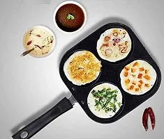 WHEEL CREW Classic Grill Mini UTTAPAM TAWA/Multi Snack Maker 4 in 1 - Mini Pancake Maker, Mini Crepe PAN, Pancake Moulds (19.5CM, Aluminium, Non-Stick)-thumb4