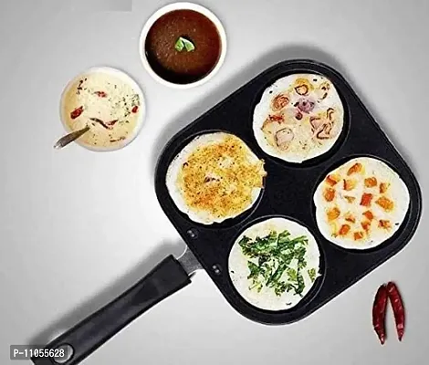 WHEEL CREW Classic Grill Mini UTTAPAM TAWA/Multi Snack Maker 4 in 1 - Mini Pancake Maker, Mini Crepe PAN, Pancake Moulds (19.5CM, Aluminium, Non-Stick)-thumb5