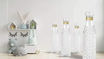 WHEEL CREW Plastic Fridge Water Bottle Set of 3, Ideal for Kitchen,Home,Office, Sports, School, Travelling Water Bottle with Diamond Cap Water Bottle(1000ml -Crystal Diamond Bottle)(Pack of 3)-thumb4