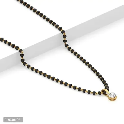 American diamond gold plated short mangalsutra-thumb3