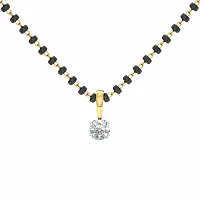 American diamond gold plated short mangalsutra-thumb1