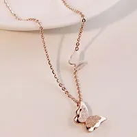 Rose Gold pLated Butterfly Chain Necklace-thumb1