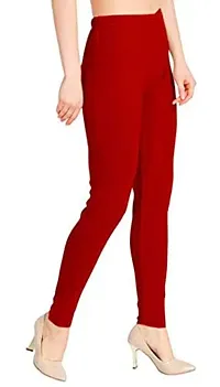 IndiaCarvan Women's Warm Woollen Churidar Leggings for Winter (Red)-thumb2