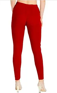 IndiaCarvan Women's Warm Woollen Churidar Leggings for Winter (Red)-thumb1