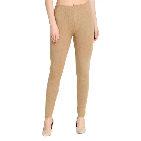 Fancy Wool Solid Leggings For Women