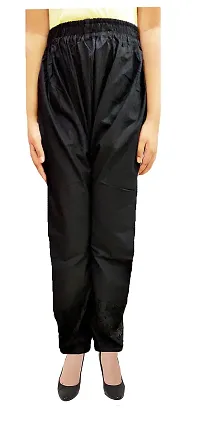 IndiaCarvan Women's Cotton Embroidered Trousers (Large, Black)