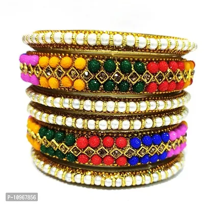 Elegant Glass Bangles for Women, Pack of 6