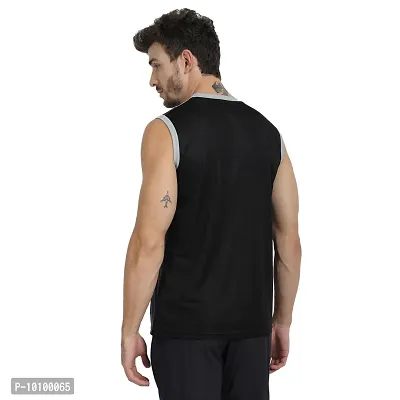 Drifit Mens Solid Roundneck Sleeveless Sports T-Shirt-thumb4