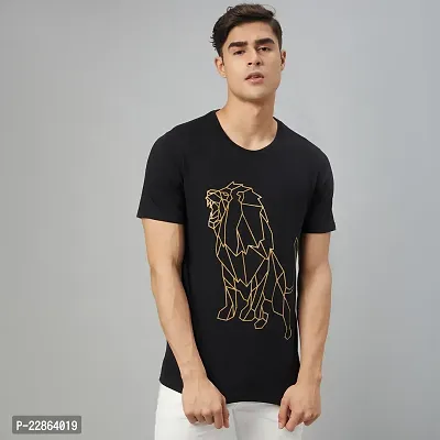 Stylish Black Cotton Tees For Men-thumb3