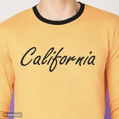 FTX Men Round Neck CALIFORNIA Printed Gold Sweatshirt-thumb4