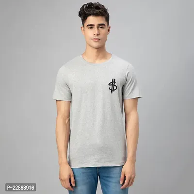 Stylish Grey Cotton Tees For Men