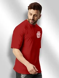 FTX Men Round Neck Oversized Red Tshirt-thumb3