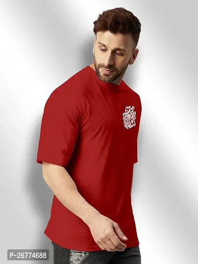 FTX Men Round Neck Oversized Red Tshirt-thumb4