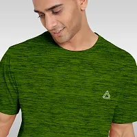 FTX Men Solid Round Neck Half Sleeve Dark Green Tshirt-thumb3