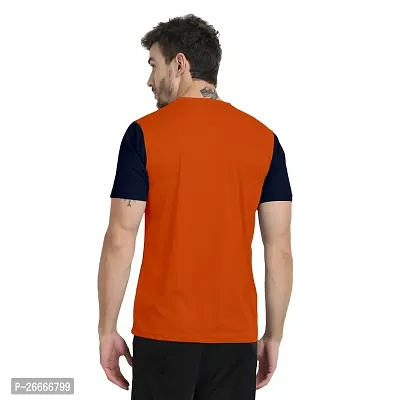 FTX Men Round Neck Cut  Sew Half Sleeve Orange Tshirt-thumb2