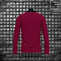 Stylish Maroon Cotton Blend Tees For Men-thumb1