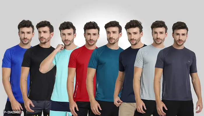 Fancy Polyester Tshirts For Men Pack Of 8-thumb0