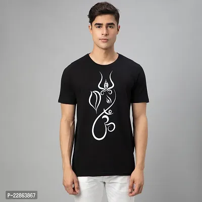 Stylish Black Cotton Tees For Men-thumb0