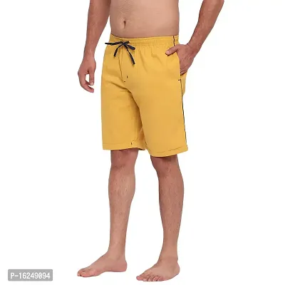 FTX Men's Solid Woven Cotton Shorts - Yellow-thumb2